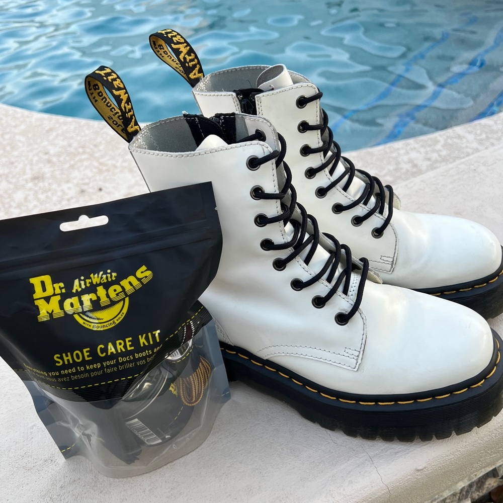 Jadon White platform Doc Martens with Doc martin kit
